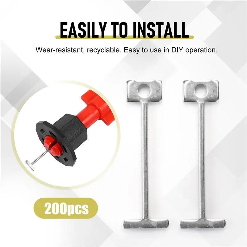 [A93Z!】 200Pcs Tile Leveling System For Tile Laying Reusable Steel Needles Flooring Replaceable Pin Tiling Construction Tools