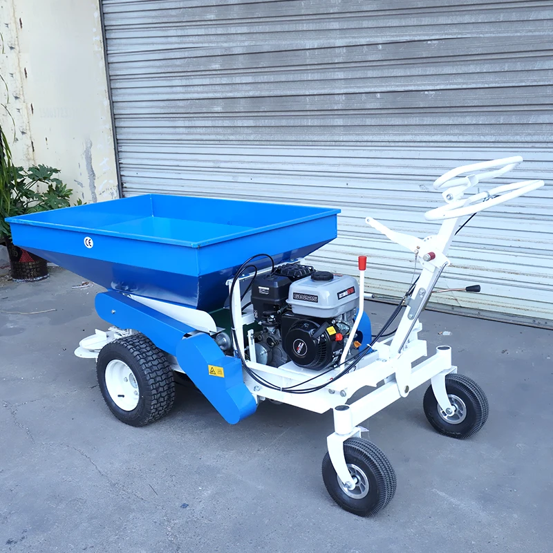 

【Горячая】Подвухцелевой самоходный автоматический разбрасыватель для железнодорожек, роторный разбрасыватель подачи газона с широкими мощами