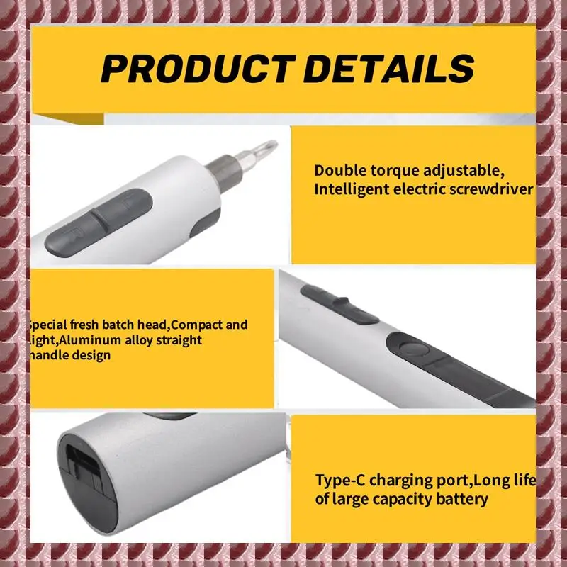 A95G 토크 전기 스크루드라이버 미니 수리 정밀 스크루드라이버 세트 마그네틱 스크루드라이버