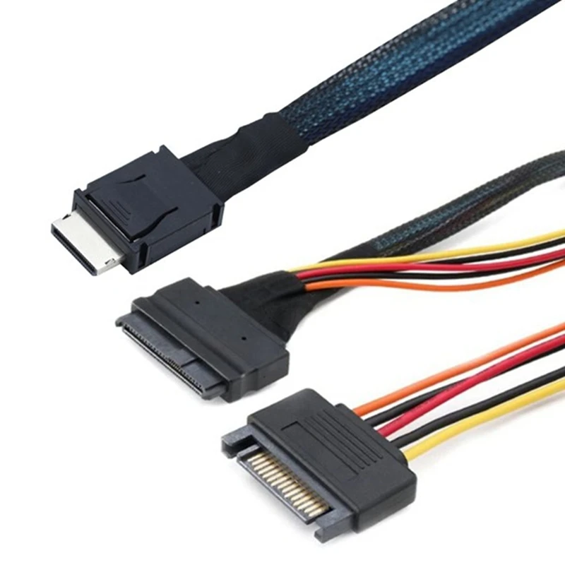 Oculink SFF-8611 4I To Pcie SFF-8639 U.2 Nvme With SATA 15P Male Power Server Cable Computer Accessories