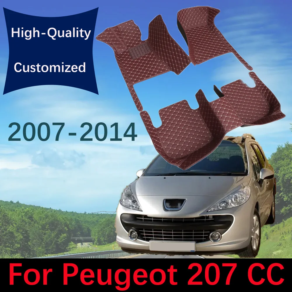 

High Quality Leather Car Floor Mats For Peugeot 207 CC 2007~2014 Custom Fashion Automobile Carpet Rugs Foot Pads Accessories