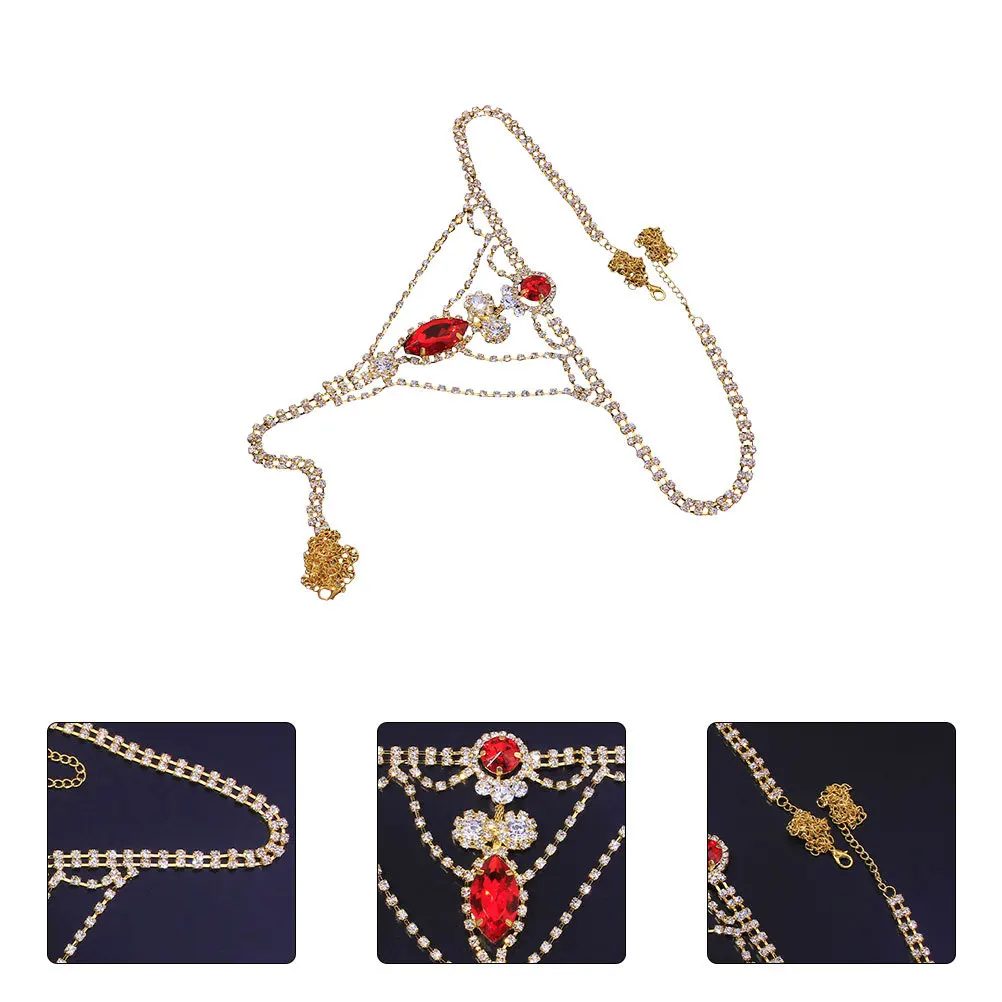 

Rhinestone Body Chain Underwear Thong Crystal Panties Nightclub Party Dance Body Jewelry Women Rhinestone Underwear