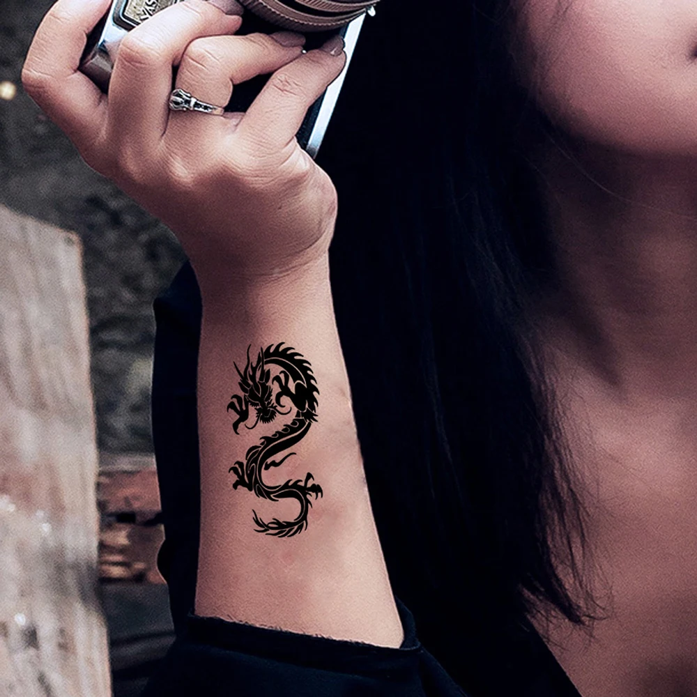 10 Sheets Snake Dragon Temporary Tattoos for Men Women Waterproof Scorpion Fake Tattoo for Hand Neck Body Decor