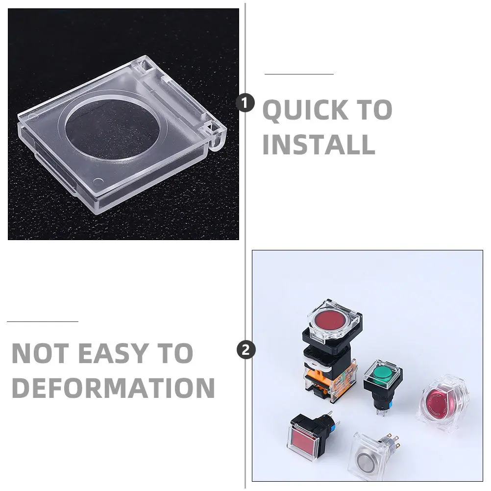 3Pcs Switch Cover Dustproof Waterproof Oil-Resistant Sturdy Safety Button Protector for Round 22Mm Push Button Switch Bathroom