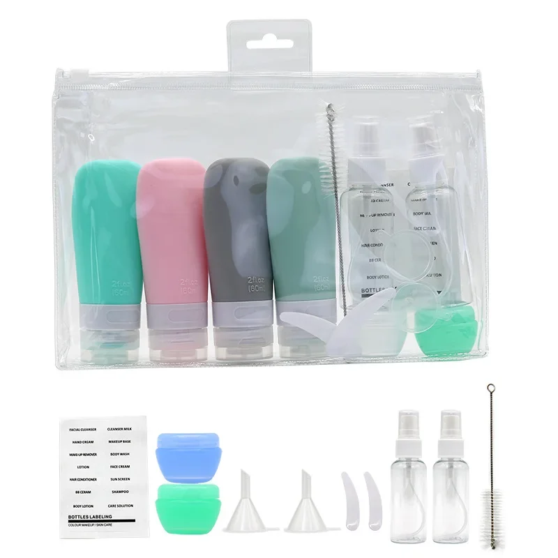 

60/90ml Silicone Travel Bottles Empty Refillable Bottle Dispenser Shampoo Liquid Cosmetics Squeeze Bottles Containers