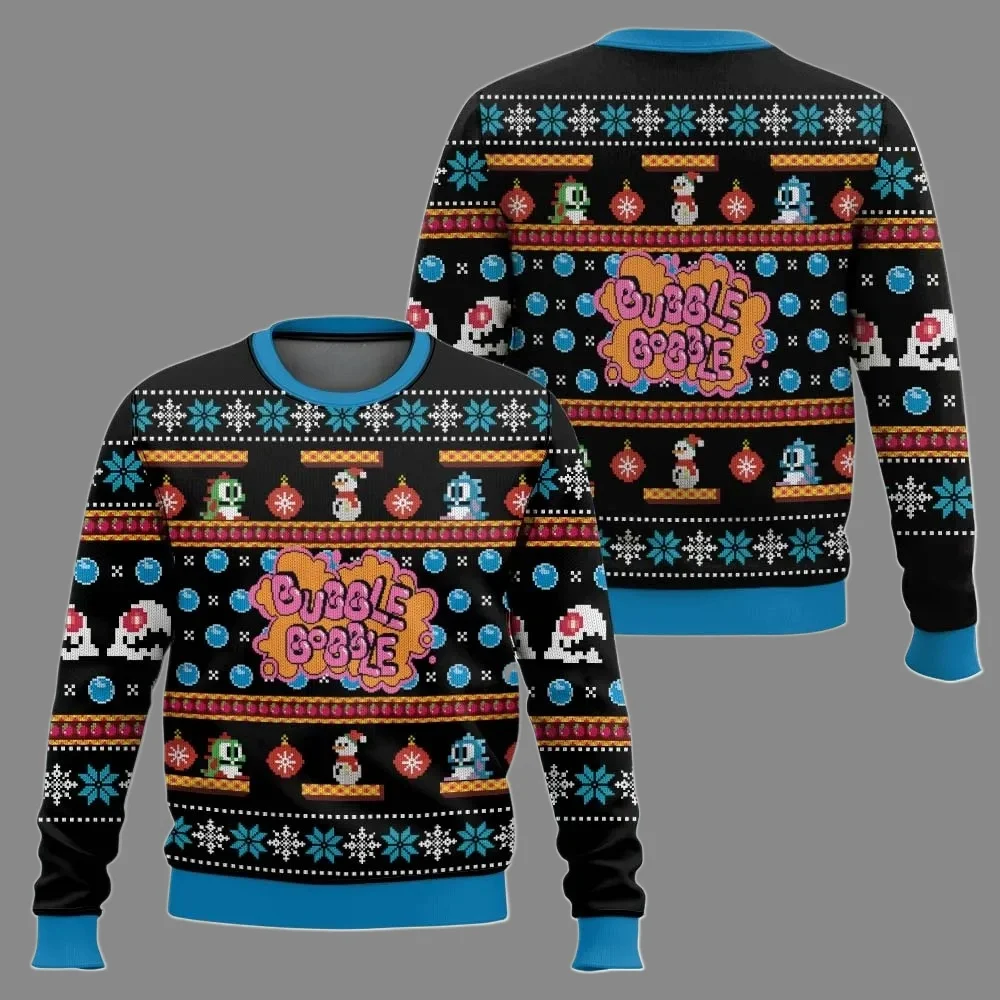 Natal bolha bobble jogo feio feliz natal camisola 2025 nova moda masculina com capuz pulôver topos inverno feminino moletom