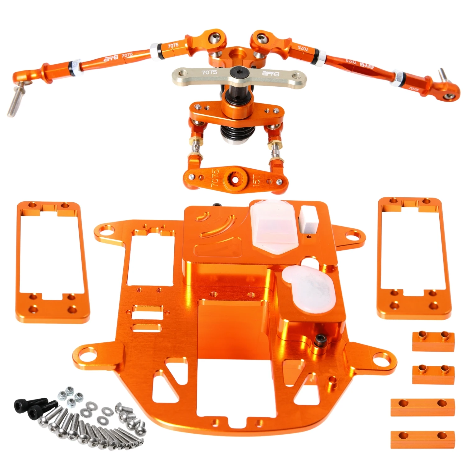 GTBRacing CNC Aluminum 7075 Symmetric Steering System w/ Metal Battery Case Kit for 1/5 RC Car HPI Baja 5B 5T 5SC Upgrade Part