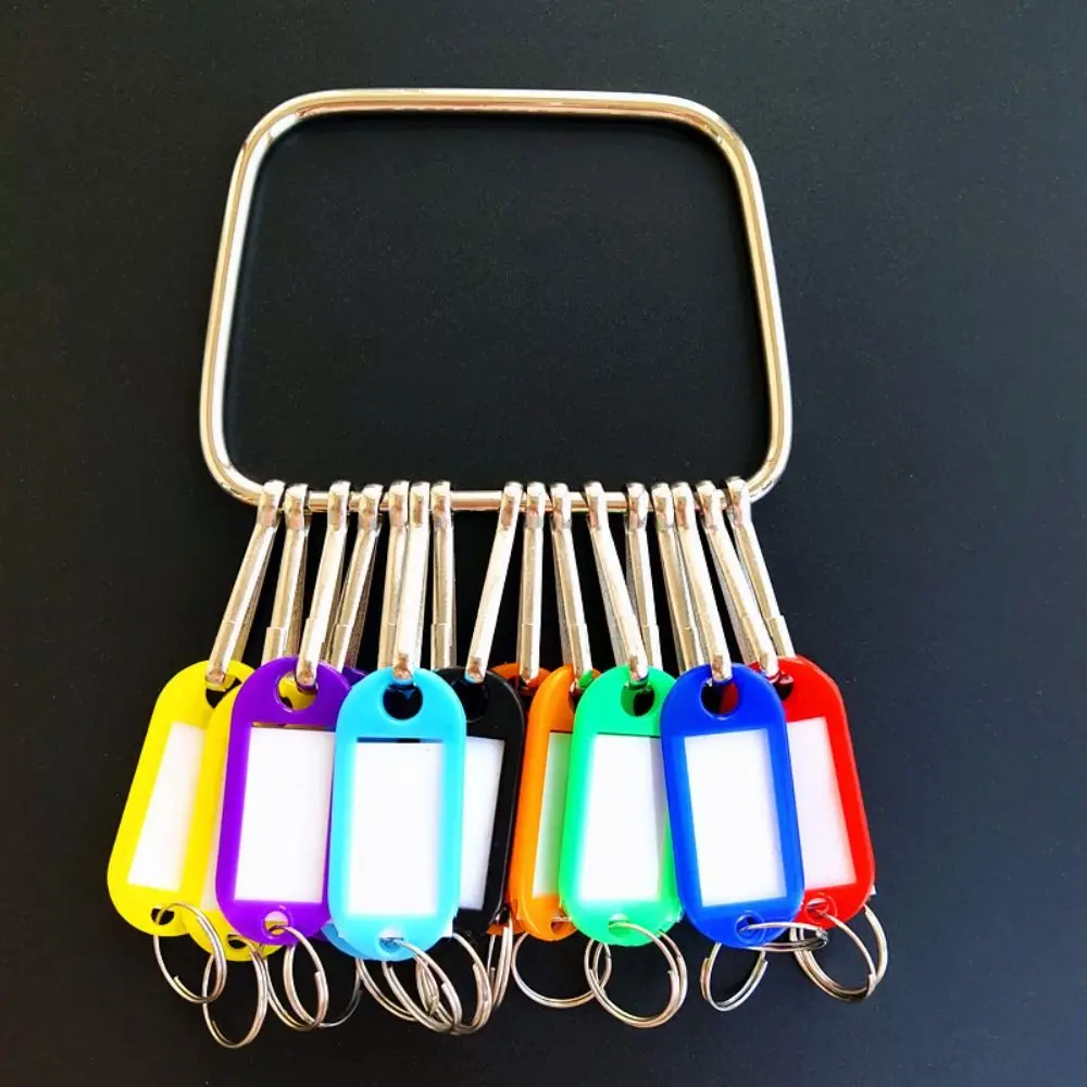 16/26/36 Pieces With Number Plates Key Ring Transparent Window Metal Split Rings Key Tags Plastic Key Chains Rental Accessories