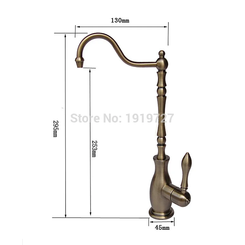 Vidric 100% Brass Antique Bronze Style Faucet Standard Lever Touch Flo Short Round Vented Ceramic Disc Water Filter Tap