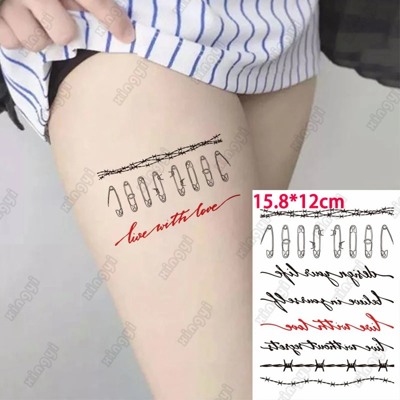 Waterproof Temporary Tatoo Stickers Fashion New Custom Made Line Thorns Pin Water Transfer Fake Tatoo Flash Tatto for Men Women