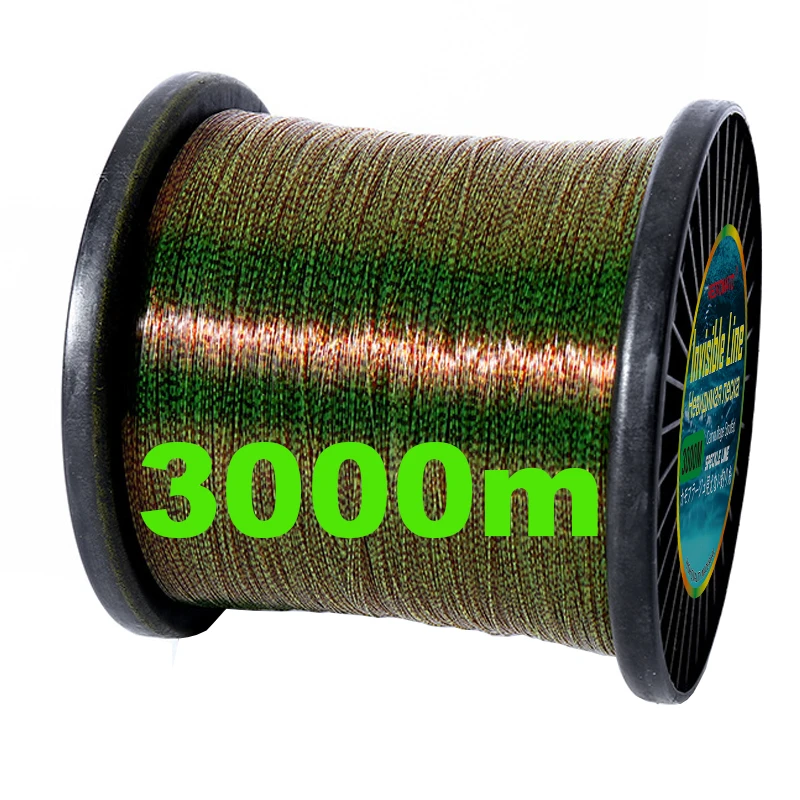 3000m 1000m Invisible Fishing Line 3D Spoted Bionic Fluorocarbon Coated Monofilament Nylon Line Speckle Carp Algae Fishing Pesca