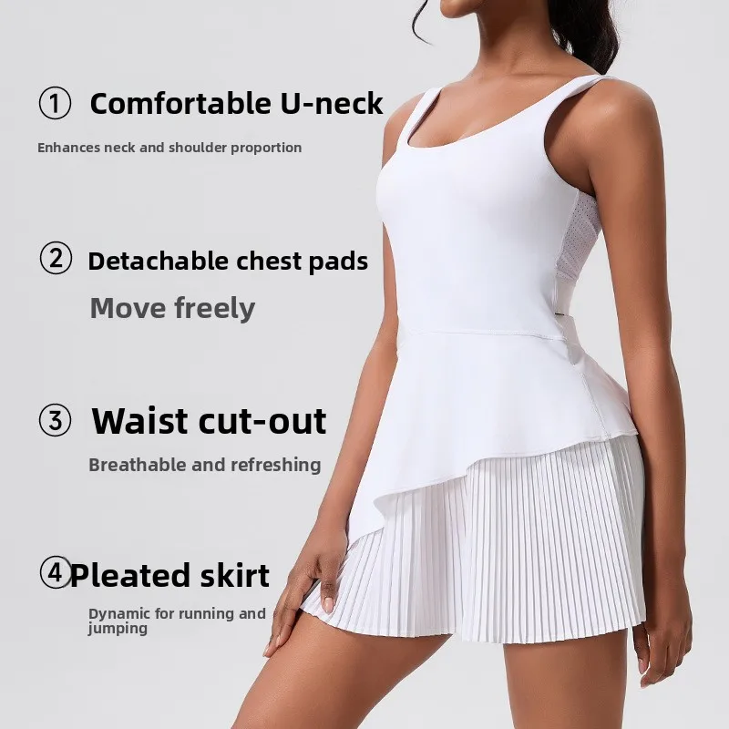 

Profional Tennis Dr Women's Sport Skirt Slim Fit Waist Accordion Pleat Qui Dry Breathable Cross-Border New Model