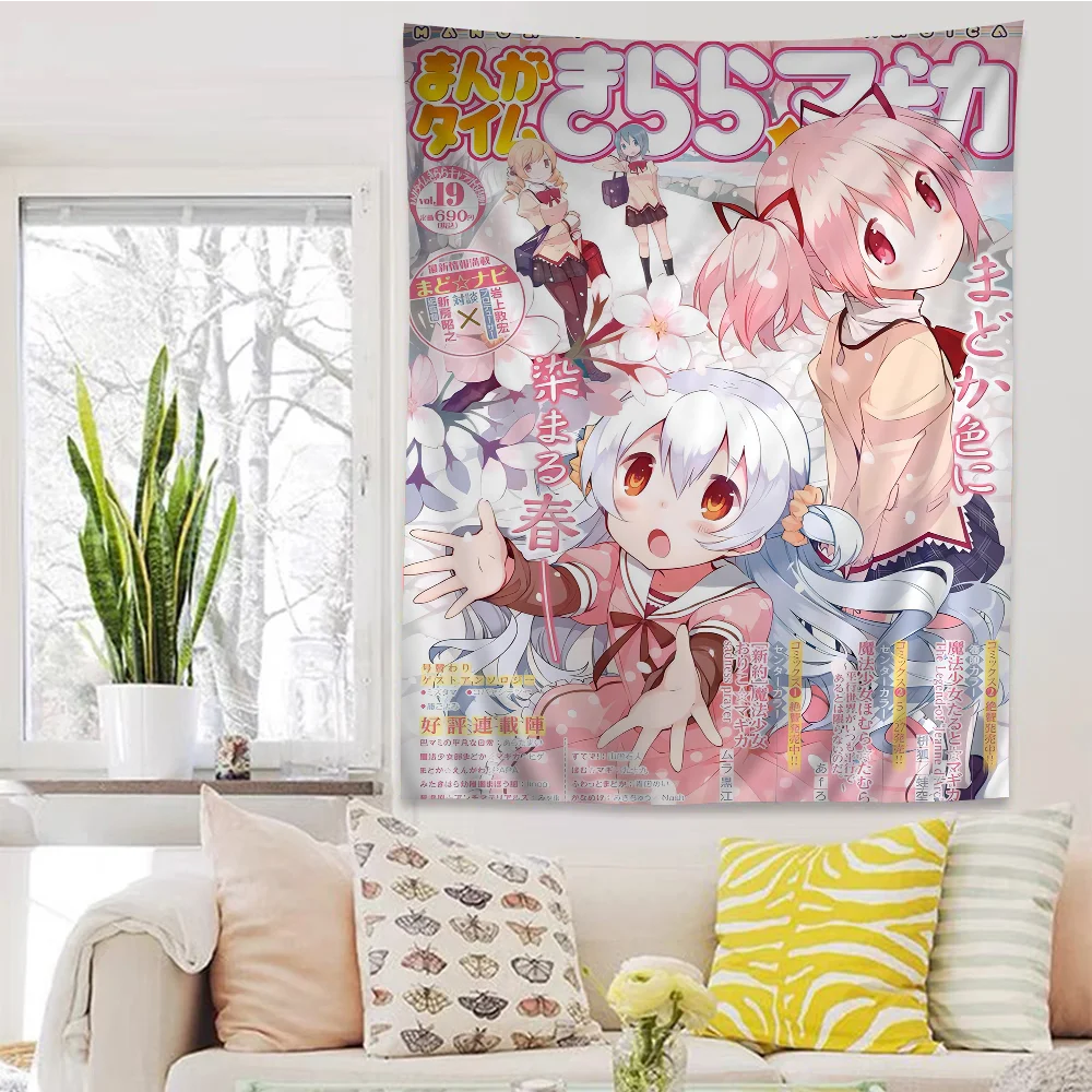Anime Puella Magi Madoka Magica DIY Wandteppich Hängende Tarot Hippie Wandteppiche Wohnheim Home Decor für Schlafzimmer Wohnzimmer Kunst