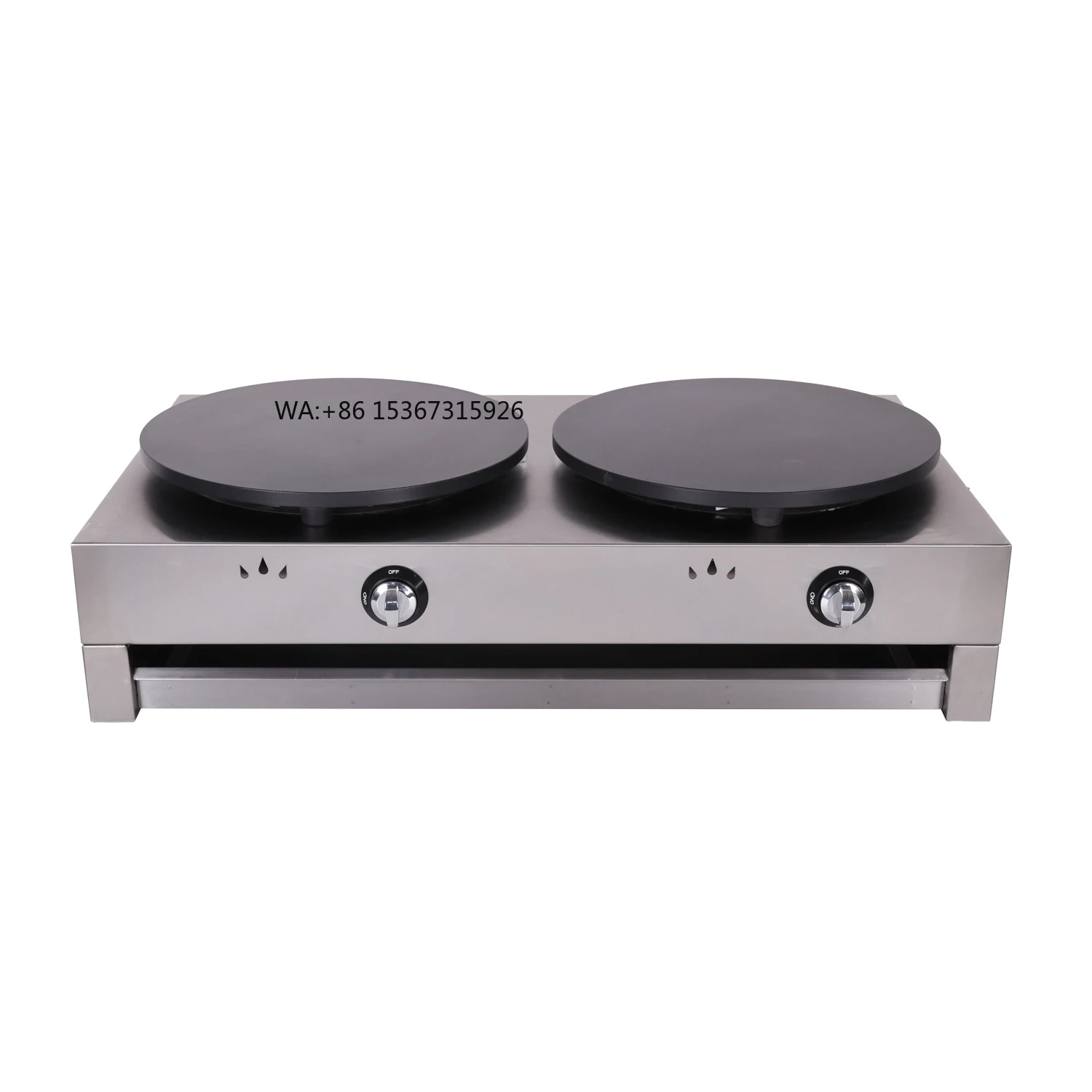 Máquina de lanche crepe maker máquina de bolo de crepe a gás comercial crepe crujiente fabricante duplo