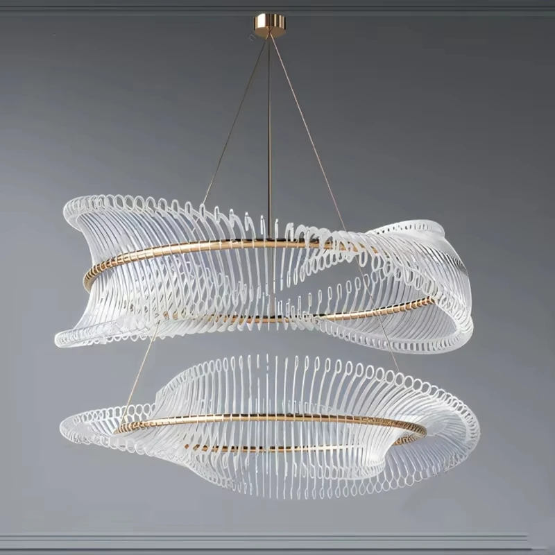 Modern Acrylic Led Chandelier Lighting Home Decor Living Dining Room Pendant Light Nordic Bedroom Lampara Hanging Lamp Luminaria