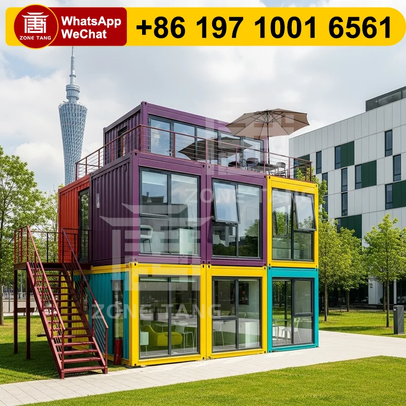 مكتب مؤقت مزدوج واسع المنازل المصنعة شحن الحاويات المنازل متعددة الأغراض حزمة مسطحة منزل الشركات المصنعة للمنازل الصغيرة