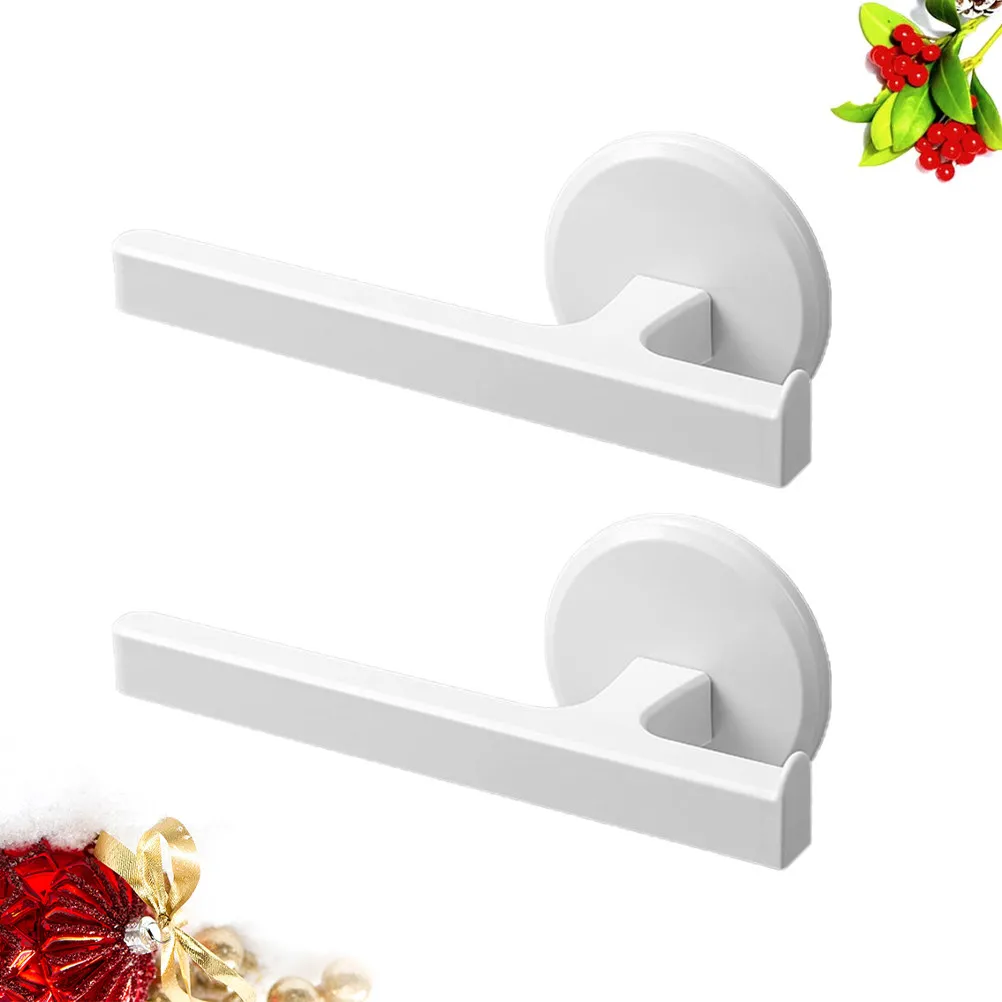 2Pcs Wall Mounted Towel Rack Punch Free No Drilling Waterproof Rustproof Towel Bar Bathroom Storage Organizer Holder
