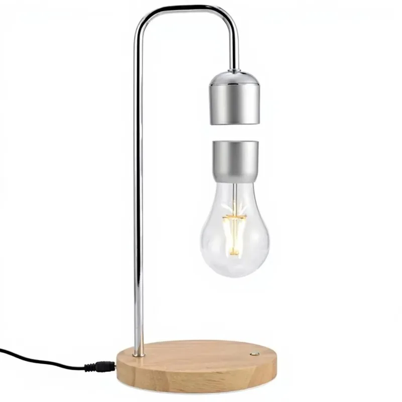 Gooseneck magnetic LED desk sensor light, wood and glass, modern design