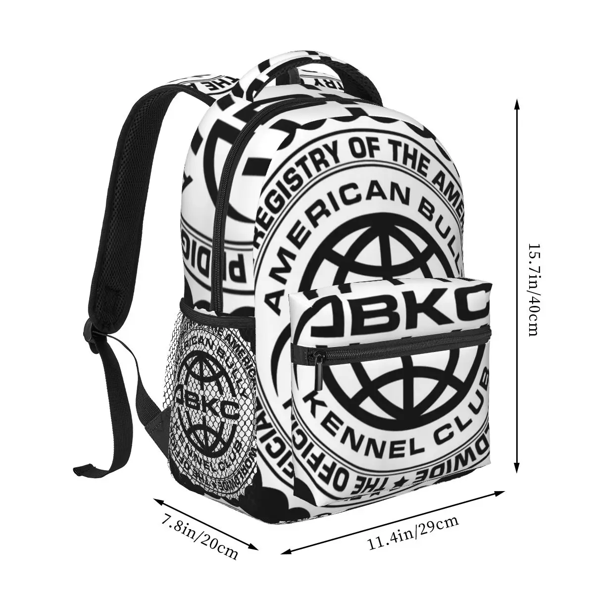 ABKC American Bully Kennel Club mochila informal Unisex para estudiantes, mochila para computadora de viaje de ocio