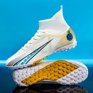 Botas de futebol profissional FG TF para homens e crianças, tênis antiderrapante unissex para treinamento de grama, botas de grama ao ar livre 10 principais vendas tênis de futsal para criança - №3