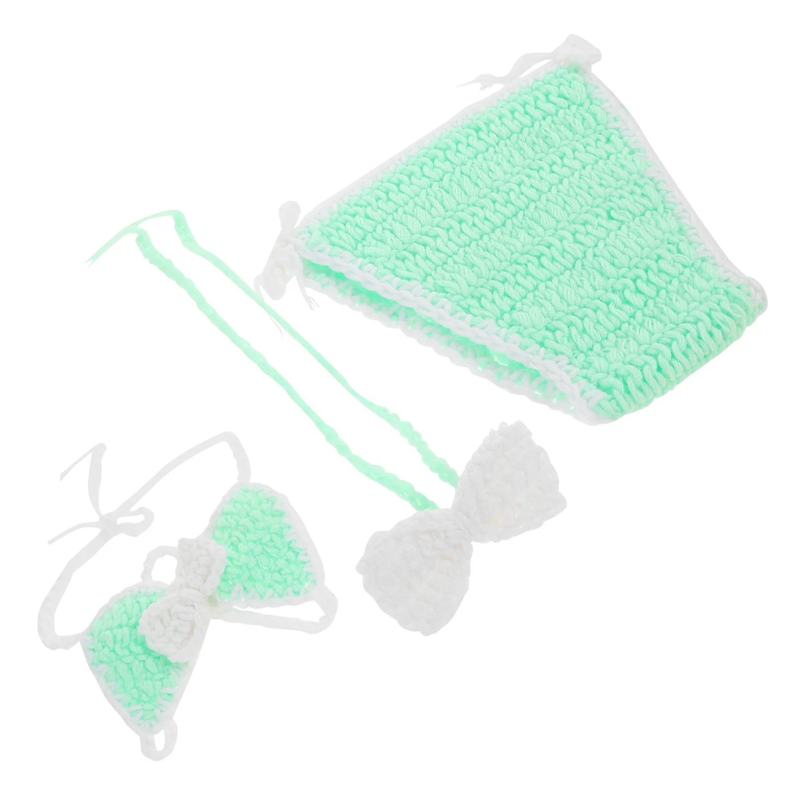 

1Set Baby Crochet Outfit for Newborn Girls - Soft Infant Swimwear with Bikini and Beach Cover-Up - Summer Photoshoot Clothing