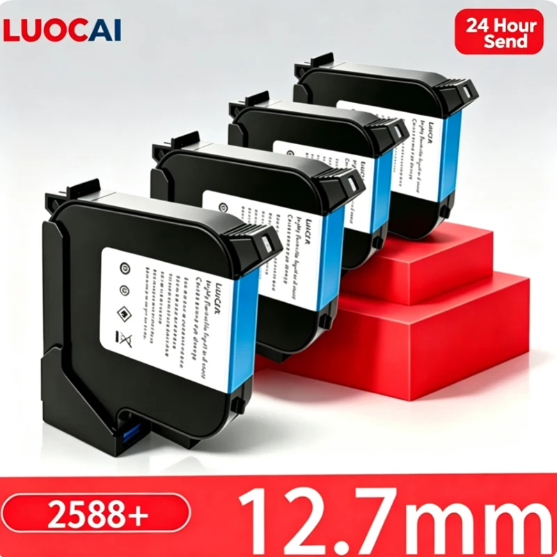 2588 42ML Black Red Blue Green Ink Cartridge, 6 COLOR 12.7mm Print Height Universal for Handheld Inkjet Printer