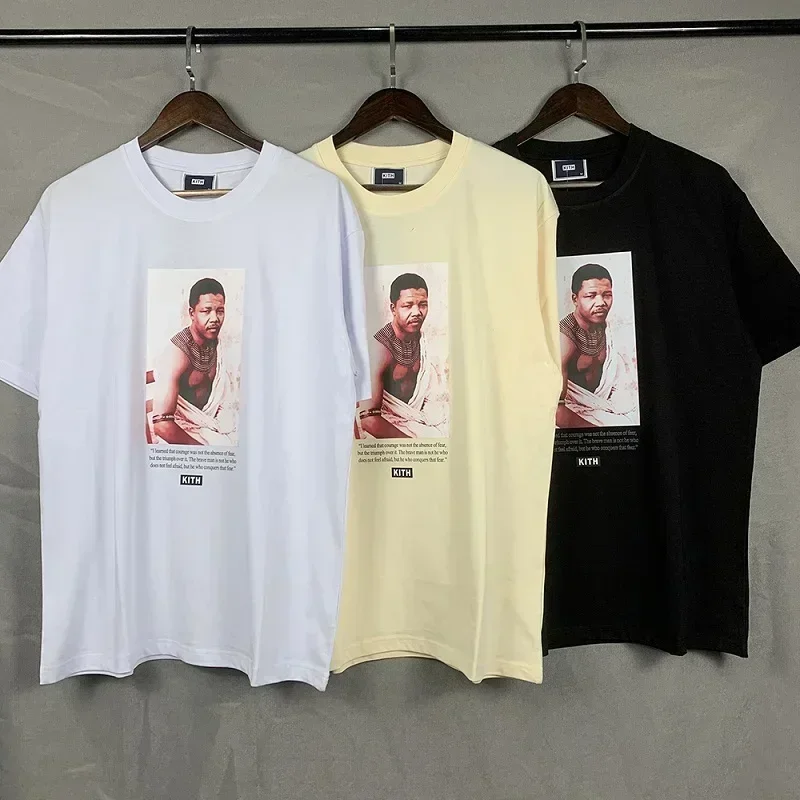 2024 KITH FW Mandela Declaration Printing Limited Edition Simple T-shirt Men Women Pure Cotton 100% Short Sleeve Casual Tees