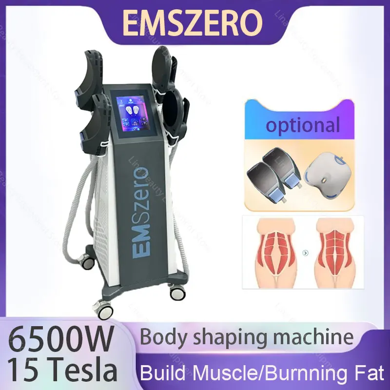 

Muscle stimulator EMS machine 6500W 15 Tesla RF electromagnetic burning fat slimming and shaping professional beauty device