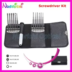 SS1001 Glasses Screwdriver With Black Leather Case Spectacle Pocket Screwdriver Set Kit With 10pcs Replaceable Bits