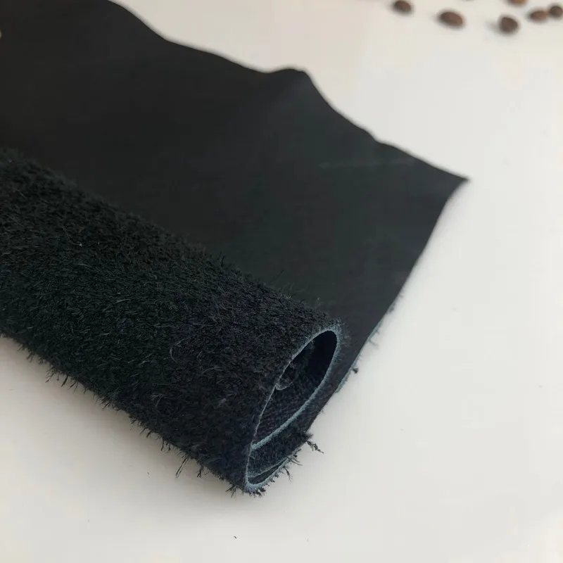 الطبقة الأولى من جلد البقر الصغير بنمط ليتشي بسمك 1 مم، أريكة سوداء من الجلد الطبيعي، قماش جلدي للأثاث بالكامل