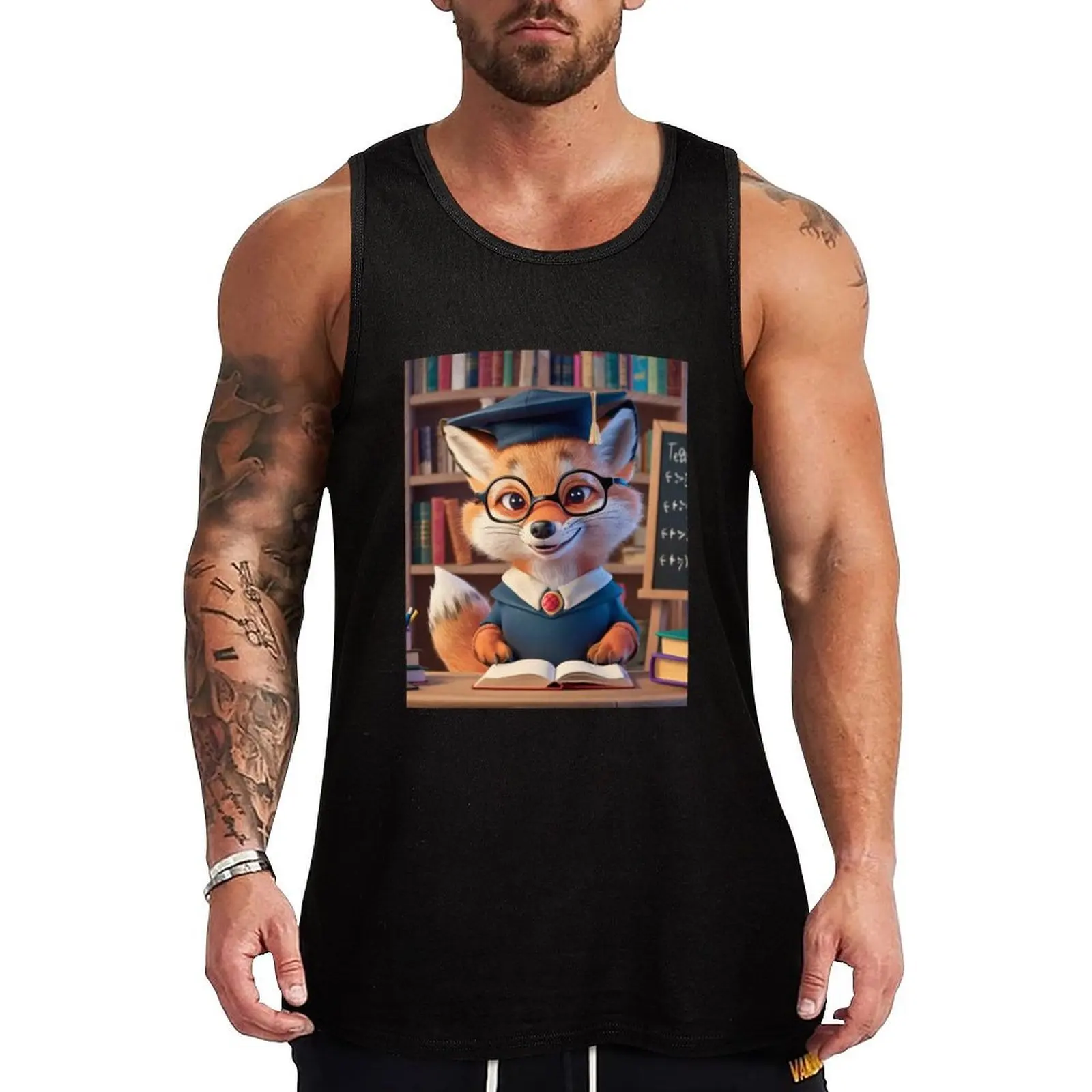 

Fox Portrait. fox teacher Tank Top Summer Beach Tank Top Casual Loose Sleeveless Shirt