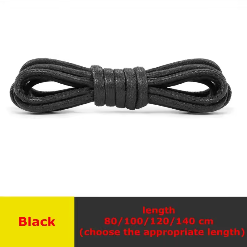 Wax Round Shoelaces for Boots and Dress Oxford Shoes Cotton Waterproof ShoeLaces Solid Polyester Rope Tie Long  80/100/120/140cm - Image 18