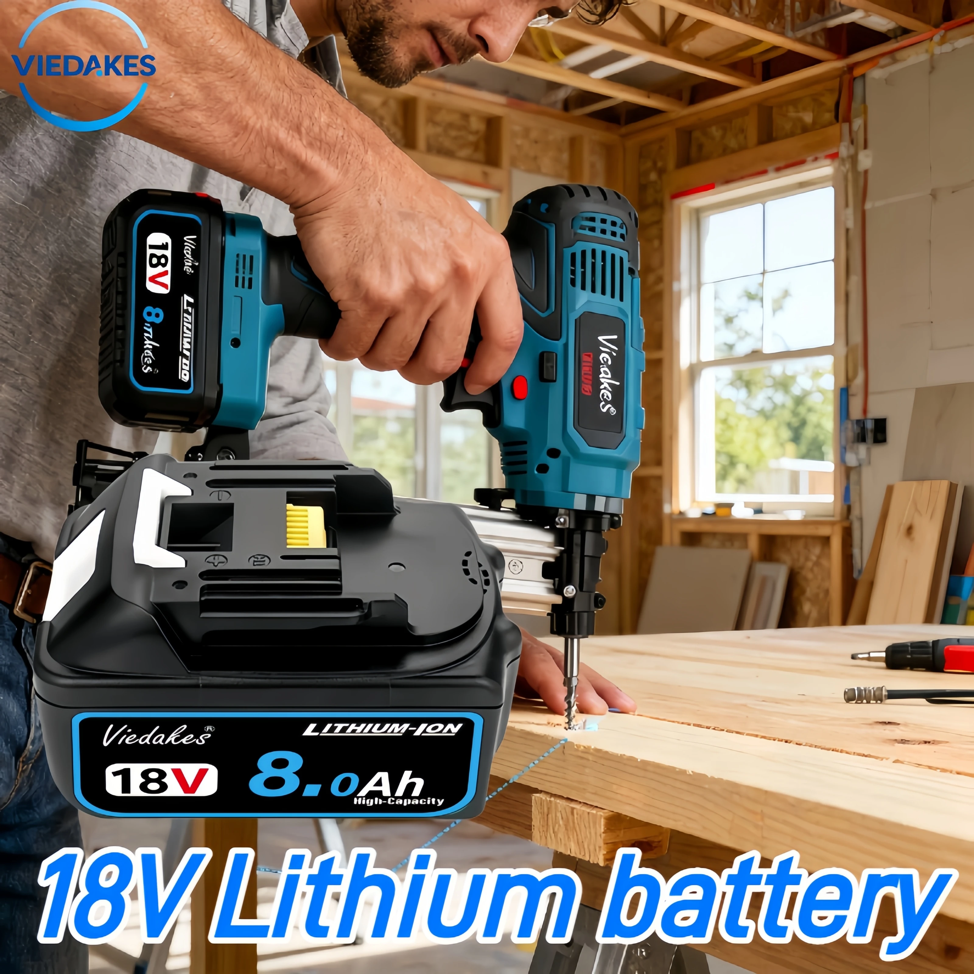 

️100% Original 18V 8000mAh Rechargeable Battery for makita 18V battery, Specially tailored batteries for Makita 18v tools