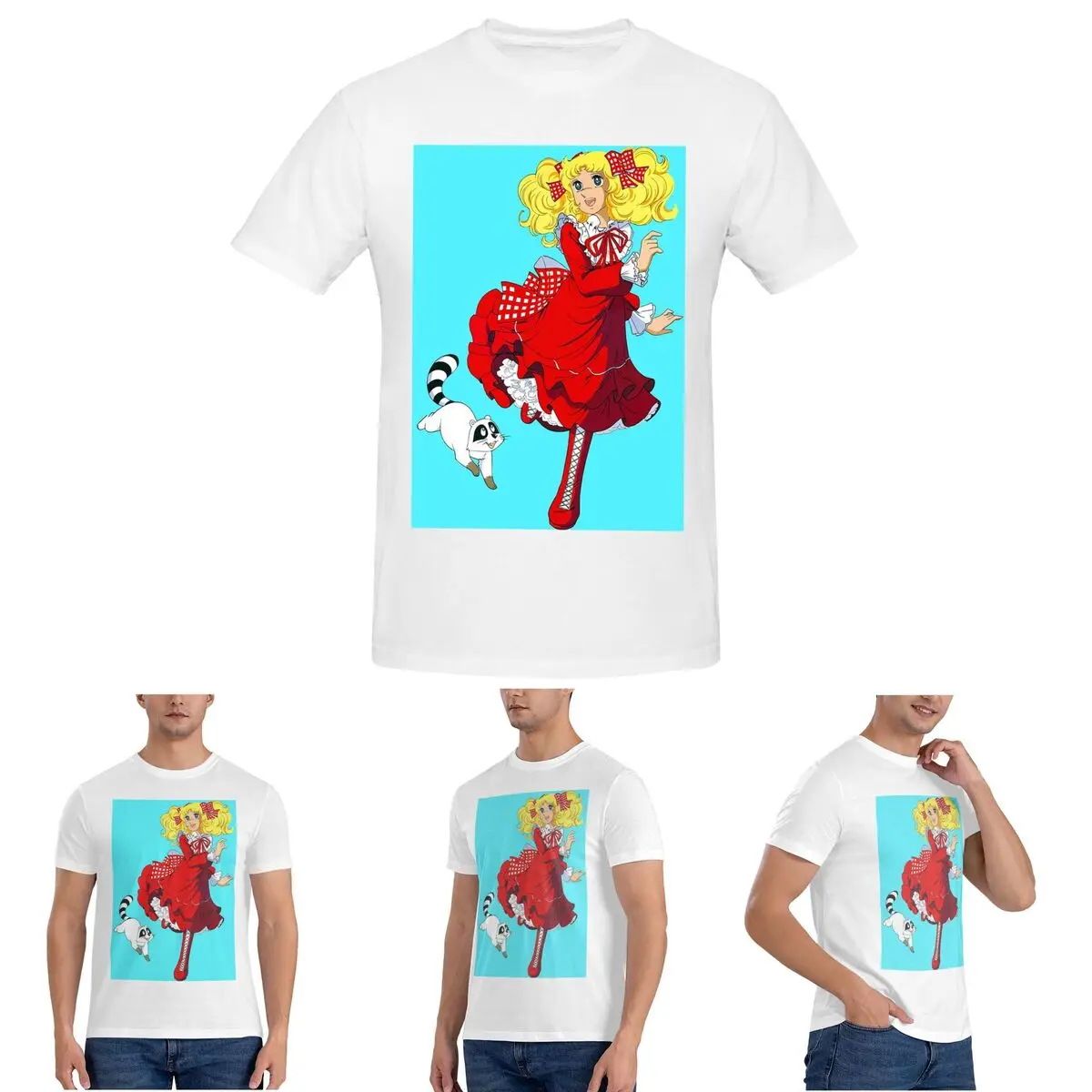 

Candy Candy Snow Capucin T-Shirt for Men Cotton Oversized T Shirts Men's Short Sleeve Crew Neck Summer Clothes Tops S-6XL