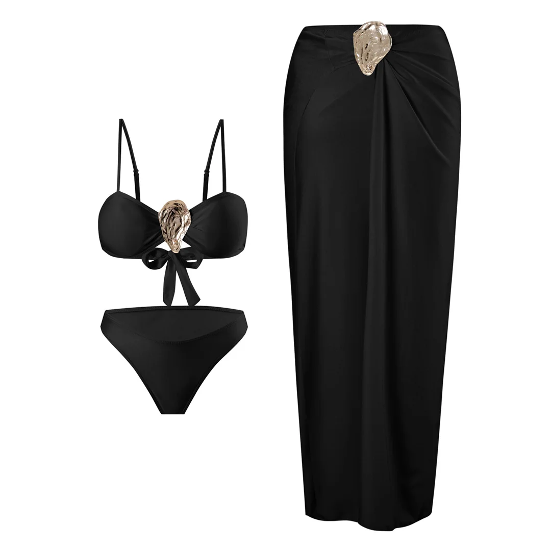 S - XL, mit Rock, brasilianischer Bikini, Damen-Badeanzug, dreiteiliges Bikini-Set, Damen-Badebekleidung, gepolsterter Badeanzug, Badeanzug, Schwimmbekleidung V6635 – Detail 11