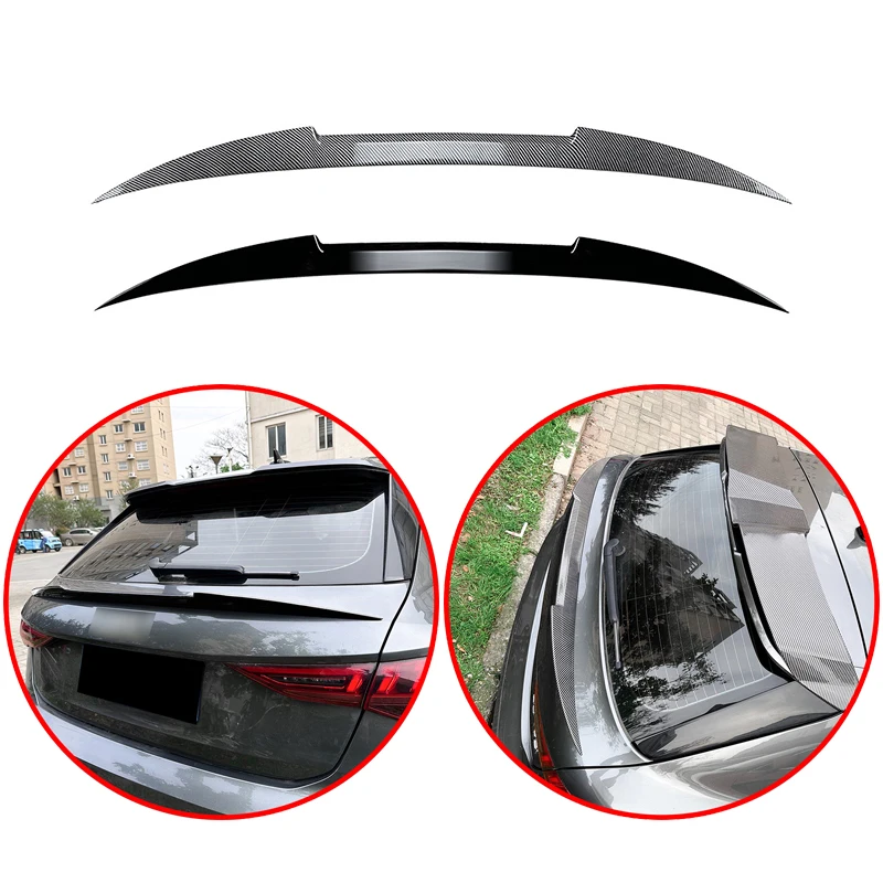 For Audi A3 8Y Sportback 20212022 2023 2024 High Quality ABS Rear Roof Spoiler Wing Glossy Black Carbon Fiber Look Body Kit