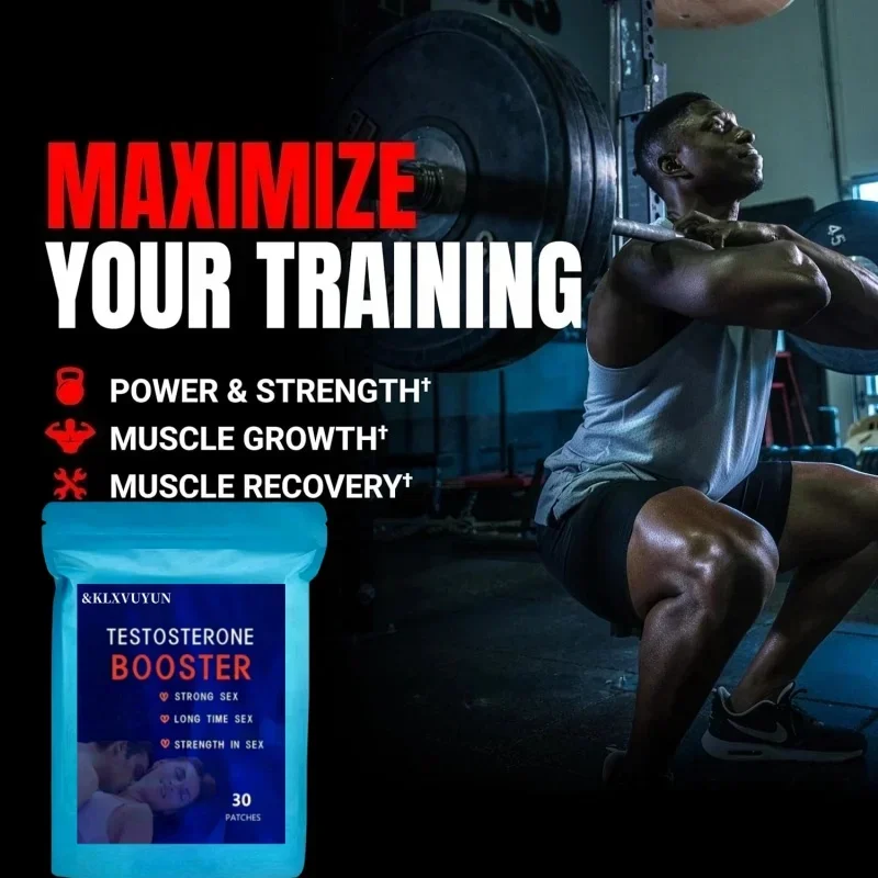 Testosterone Booster for Men with Maca, Shilajit Transdermal Patches Energy Stamina Strength 30 Patches