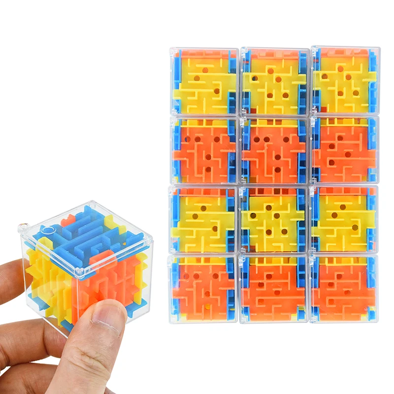 1pcs 3D Maze Magic Cube Six-sided Transparent Puzzle Speed Cube Rolling Ball Magic Cubes Maze Toys For Children Educational Toys