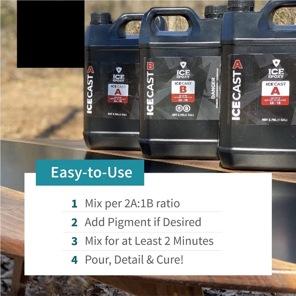 لوازم النحت/إيبوكسي الراتنج العميق، شفاف كريستالي، لامع شفاف عالي اللمعان، مثالي لمشاريع عميقة 1-4 بوصة - إيبوكسي صب عميق