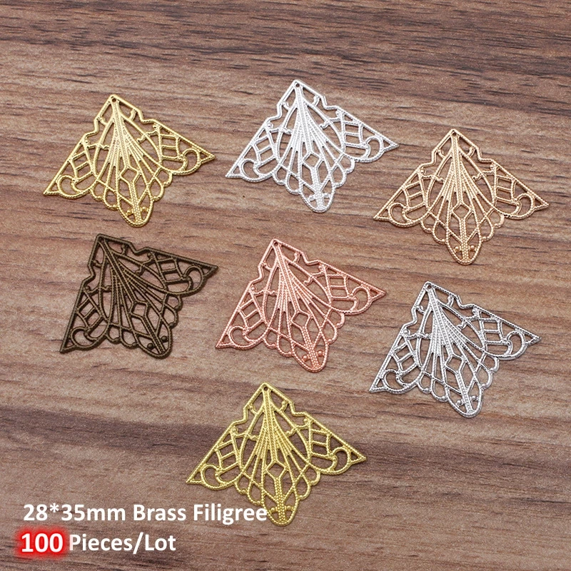 BoYuTe Metal Brass Filigree Flower Plate Findings Handmade Materials Diy Jewelry Accessories