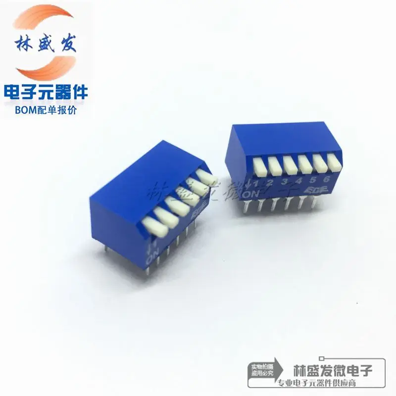 5PCS/LOT Pull-code switch 2.54mm 2P 3P 4P/5/6/7/8P/10/12 bit DIP key blue side dial switch