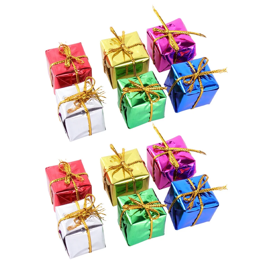 

120Pcs Christmas Tree Decorations Mini Gift Box Pendants Festive Hanging Ornaments Supplies Small Gift Boxes Hangings