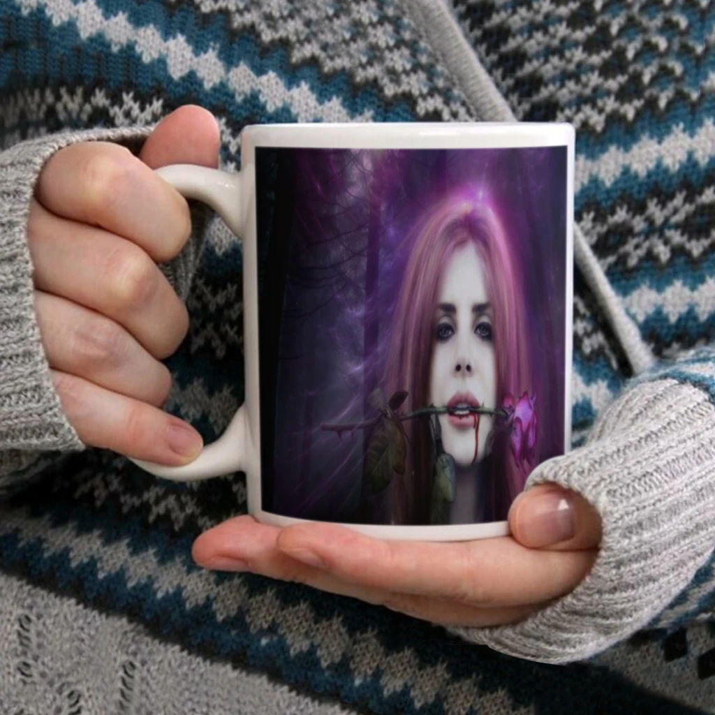 

Lana Del Rey Singer White Mug 11oz Ceramic Tea Cup Coffee Mug Friends Birthday Gift11oz