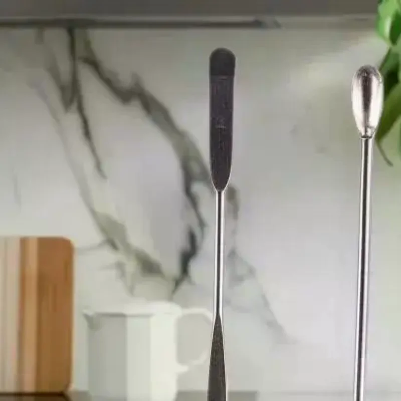 4 pçs ferramenta de haste de agitação da arte do prego pó de aço inoxidável líquido gel polonês colher espátula fundação ferramenta de mistura
