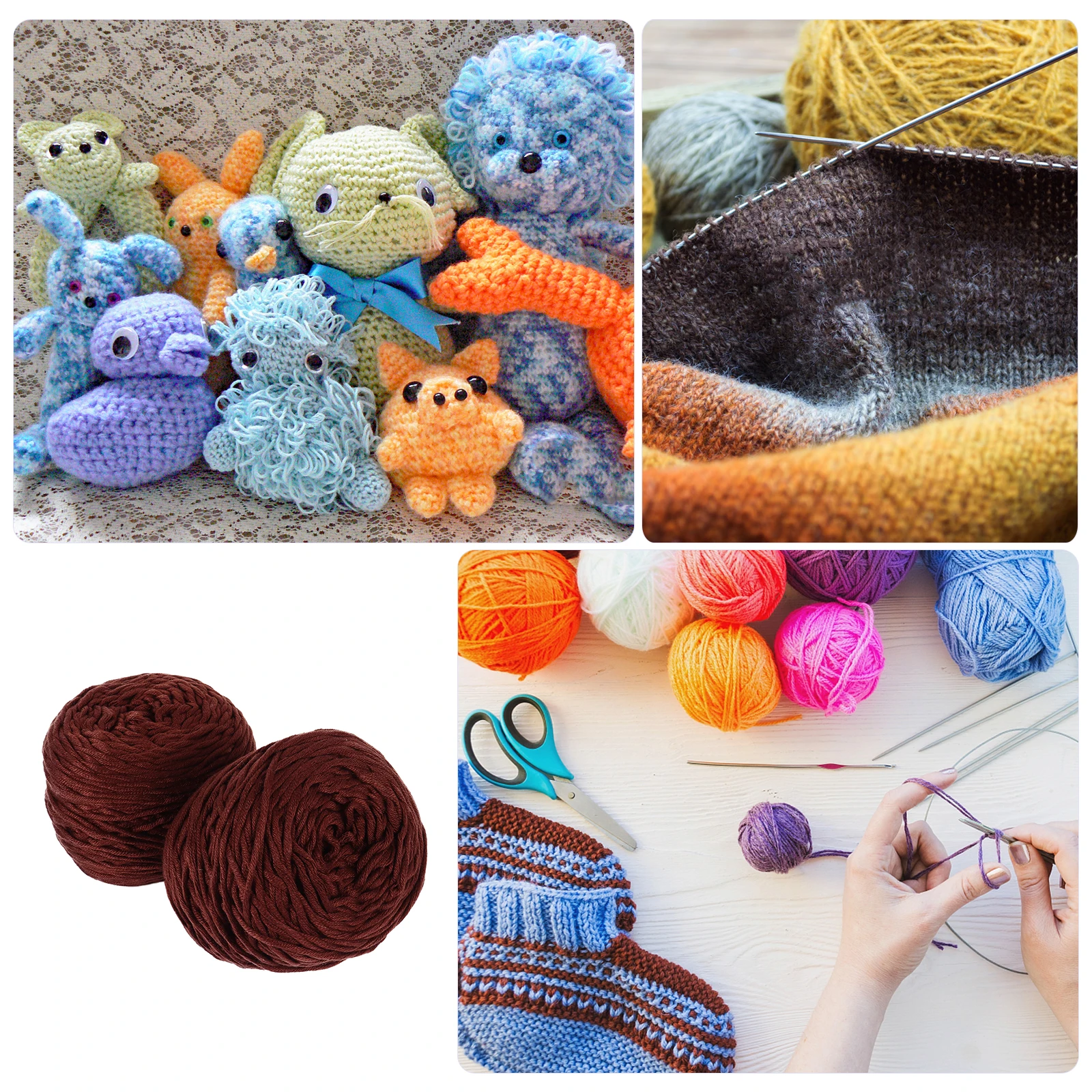 

2pcs 16-Strand Solid Color Cotton Yarn For Knitting Woven Materials Soft Warm Milk Cotton Diy Decorative Accessories