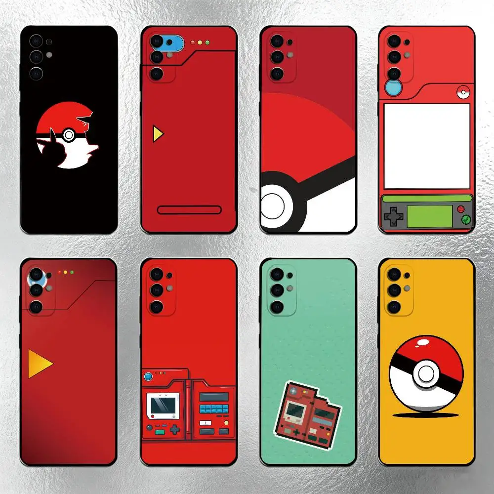 Capa de Telefone P-Pokedex Alt em Silicone Preto Macio para Samsung S25, S24, S21, S22, S23, S30, Ultra, S20, Plus, Fe, Lite