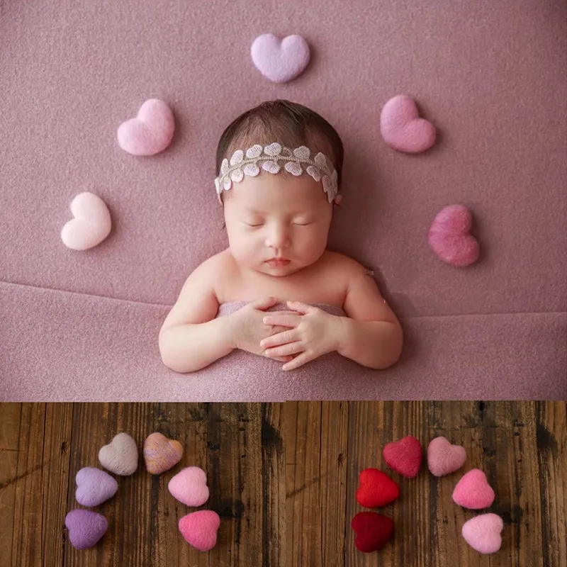 

Newborn Photography Props Heart Wool Photography Props Accessories Photography Baby Studio Felt Love Heart