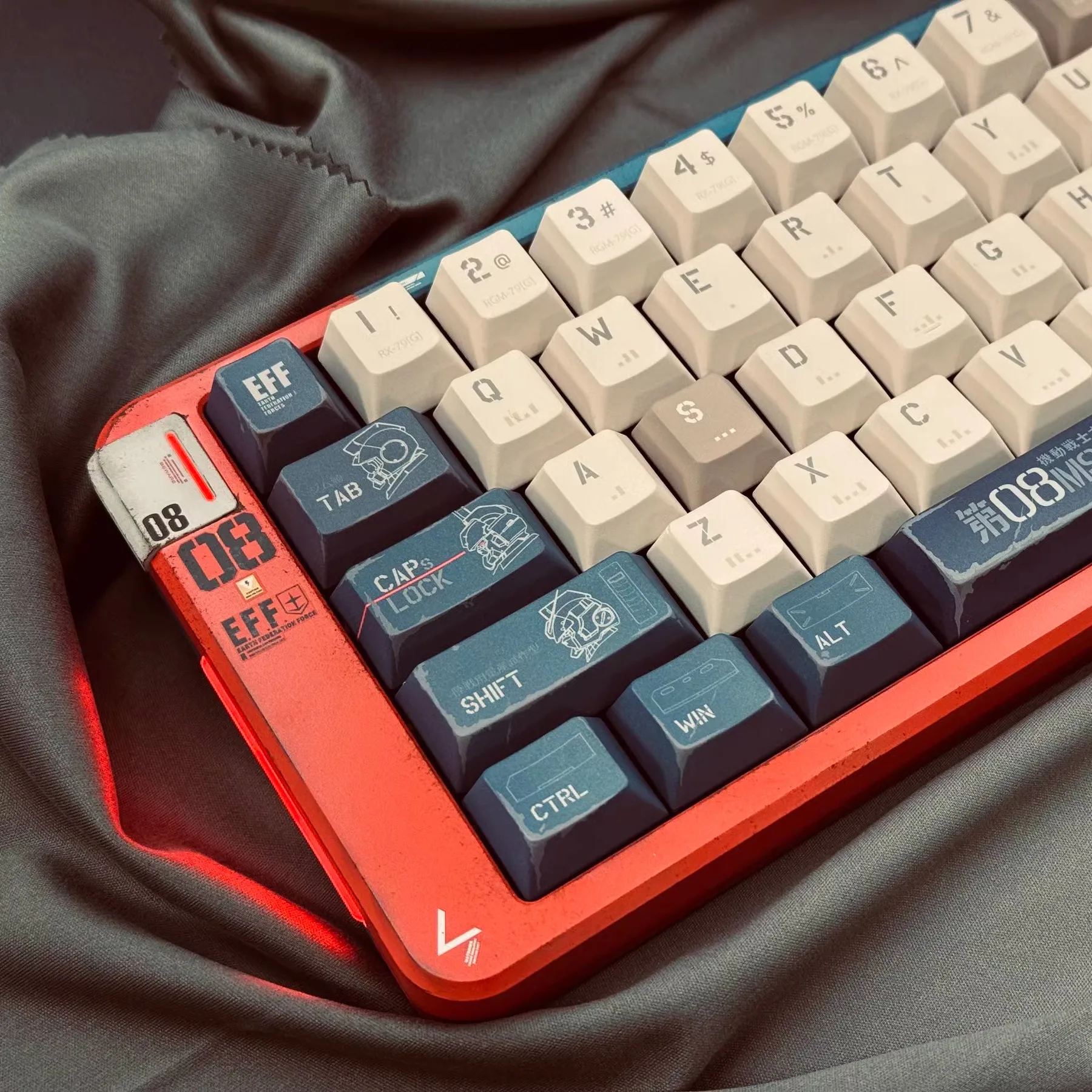 Cool 08Ms Team Keycaps Cherry Wooting Vgn Atk Hi75 Hi8 Old Retro Style 7U/2.25/2.75U Space Bar Alice Layout Keycap