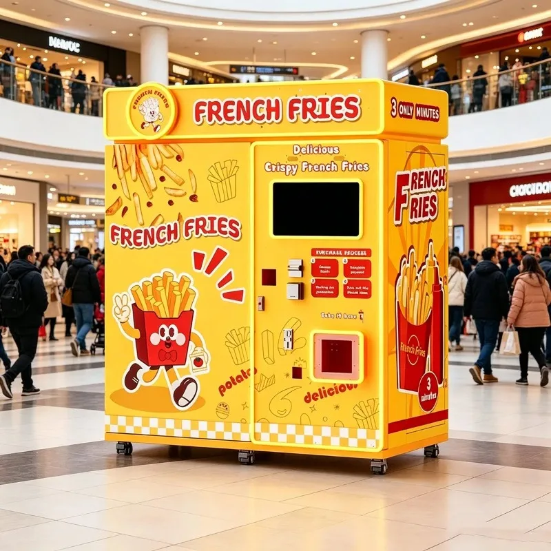 Fully Automatic French Fries Vending Machine Smart Self Service Fast Food Potato Fries Kiosk with Touch Screen Cashless Payment