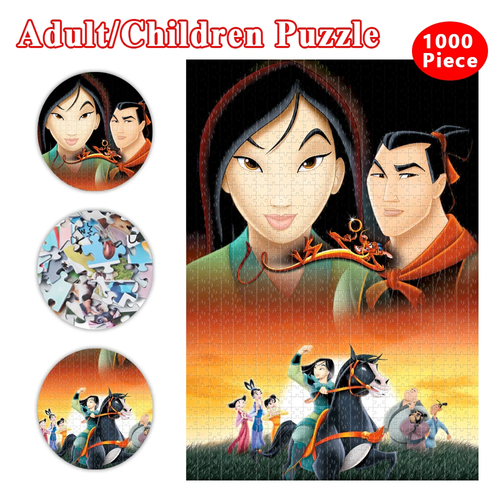 

Disney Mulan Puzzles for Adults 1000 Pieces Paper Jigsaw Puzzles Educational Intellectual Decompressing Diy Puzzle Game Toys